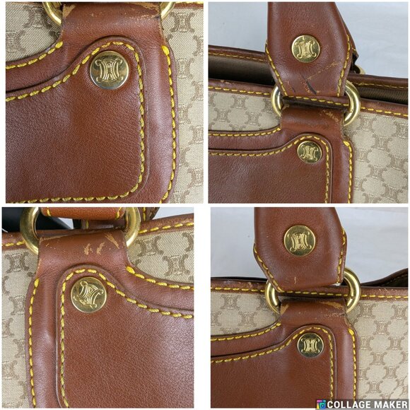 Authentic Celine Tote Bag Handbag Macadam Beige7 Vintage Based on Original Title - Picture 13 of 15